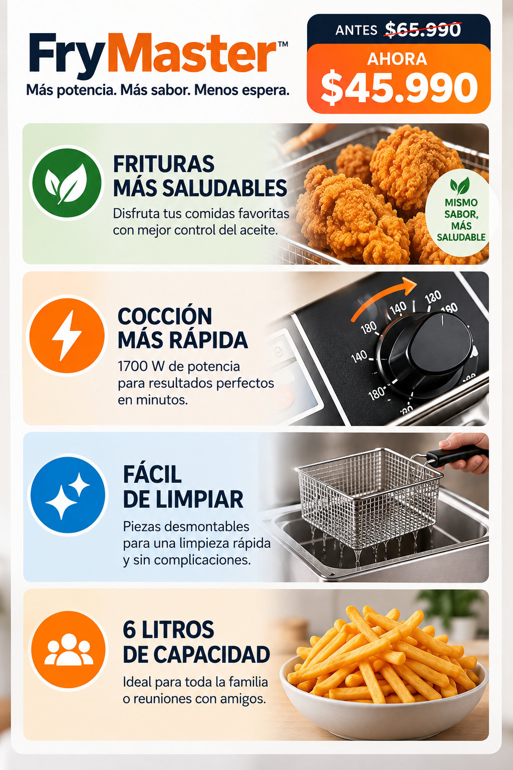FryMaster™ Más potencia. Más sabor. Menos espera.